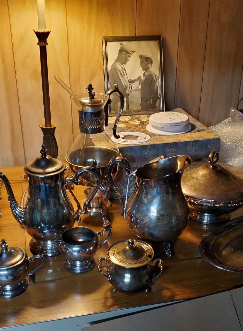 Vintage Silver on Copper 3-Cup Candelabra And MORE